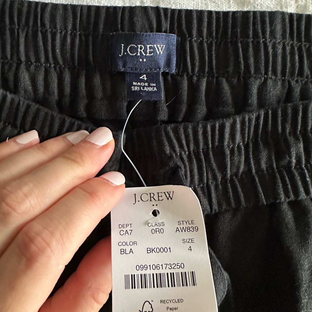 J. Crew Classic Black Linen Pants